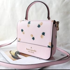 Kate Spade Staci Pineapple Square Crossbody Pink Multi.